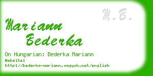 mariann bederka business card